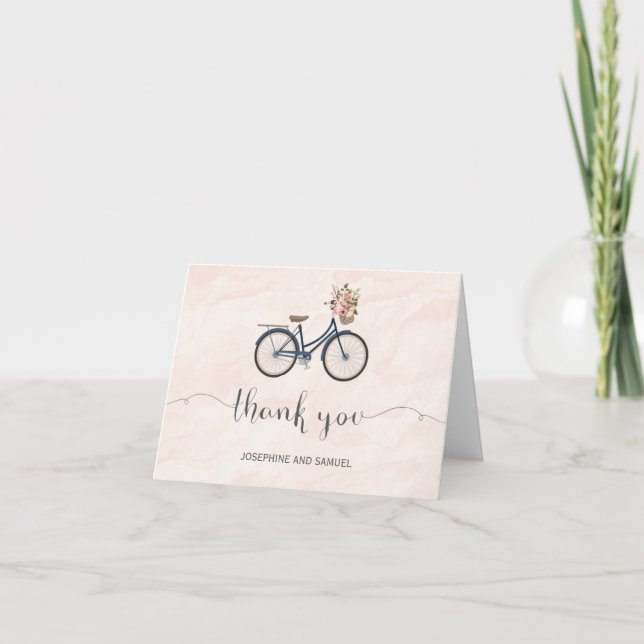 Fahrrad-Blumen-Tafel danken Ihnen zu kardieren Dankeskarte (Vorderseite)
