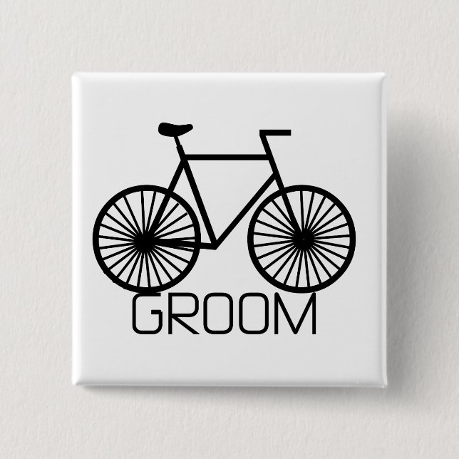 Fahrrad-Bräutigam-T-Shirts und Geschenke Button (Vorderseite)