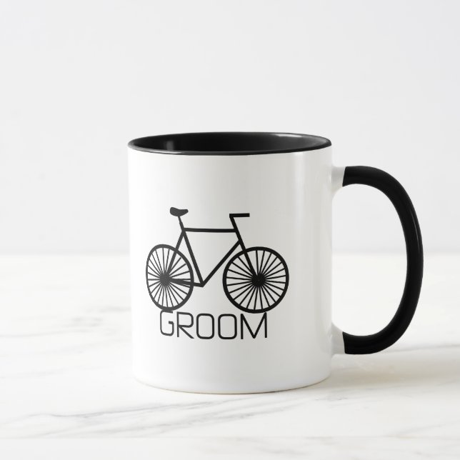 Fahrrad-Bräutigam-T-Shirts und Geschenke Tasse (Rechts)