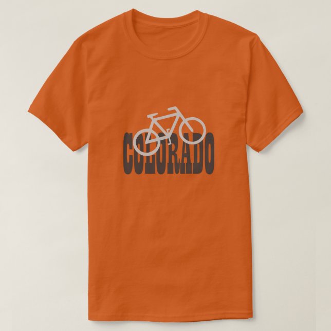 Fahrrad-Colorado-Fahrrad-Kontur auf Staats-Namen T-Shirt (Design vorne)