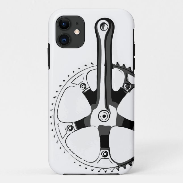 Fahrrad Crankset - Schwarzes auf Weiß Case-Mate iPhone Hülle (Rückseite)