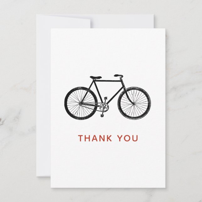 Fahrrad Danke Karte, Vintages Fahrrad (Vorderseite)