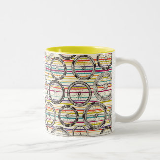 Fahrrad dreht Streifen Zweifarbige Tasse