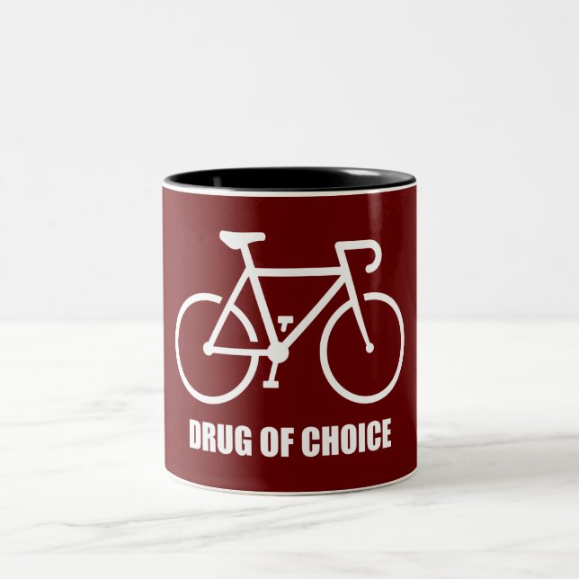 Fahrrad, Droge of Choice Zweifarbige Tasse (Mittel)
