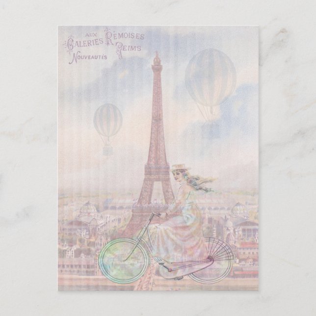 Fahrrad durch Paris Postkarte (Vorderseite)