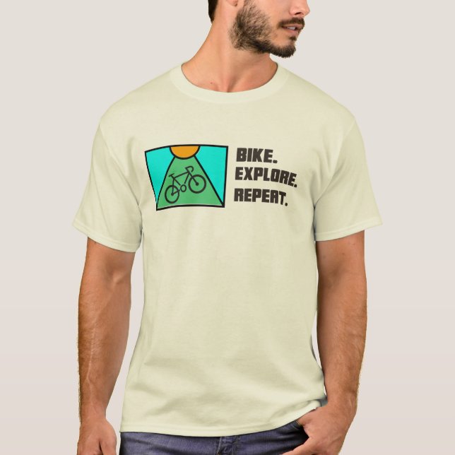 Fahrrad. Entdecken Sie. Wieder von vorne. T-Shirt (Vorderseite)