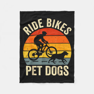 Fahrrad fahren Haustiere Hunde lustiger Spruch für Fleecedecke