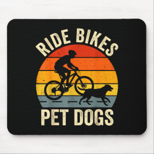 Fahrrad fahren Haustiere Hunde lustiger Spruch für Mousepad
