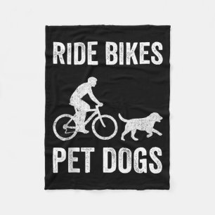 Fahrrad fahren Hunde streicheln lustiger Spruch fü Fleecedecke