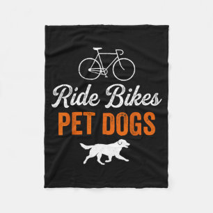 Fahrrad fahren Hunde streicheln lustiger Spruch fü Fleecedecke