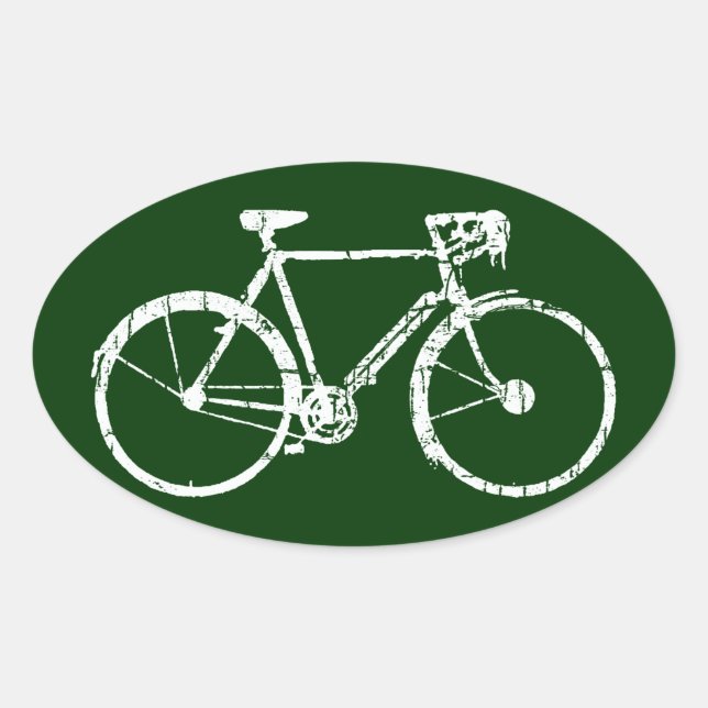 Fahrrad - Fahrrad + Fahrrad Ovaler Aufkleber (Vorderseite)