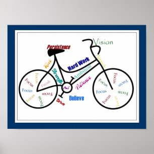Fahrrad, Fahrrad Farbe anpassen, Motivierend Poster
