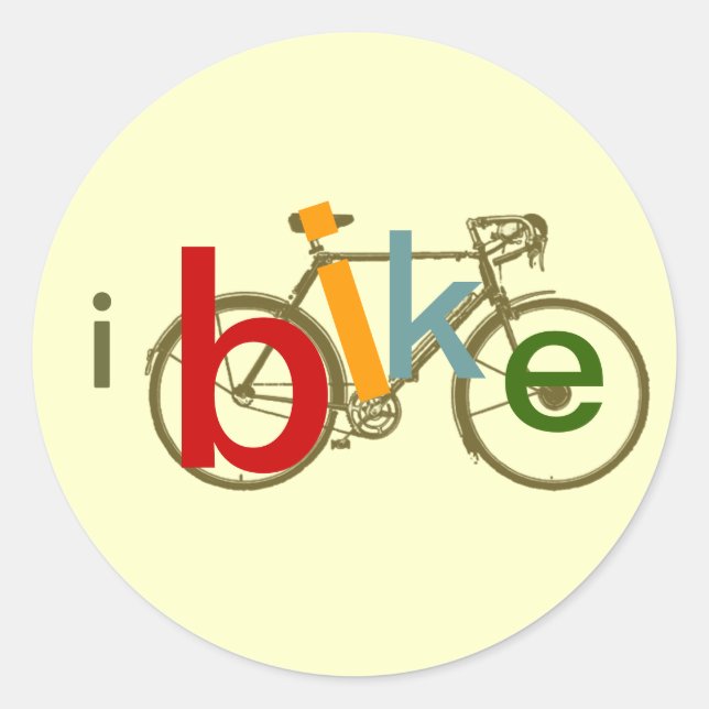 Fahrrad. Fahrrad / Ibike Runder Aufkleber (Vorderseite)