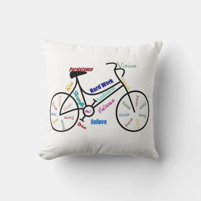 Fahrrad, Fahrrad, Motivierend Worte Kissen (Vorderseite)