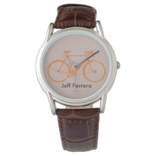 Fahrrad. Fahrrad personalisiert mit Name Armbanduhr
