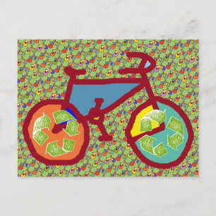 Fahrrad , Fahrrad ; Radfahren Postkarte