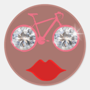 Fahrrad, Fahrrad; Radfahren/radfahrend Runder Aufkleber