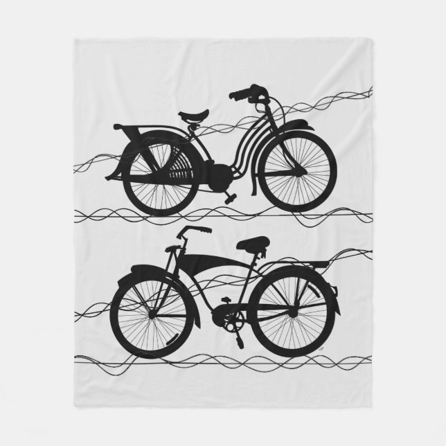 Fahrrad Fahrrad Schwarz 1 Fleecedecke (Vorderseite)