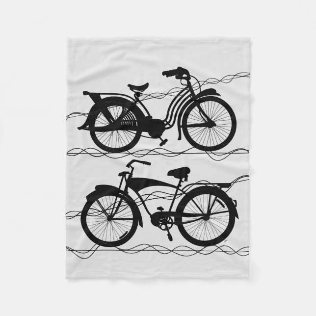 Fahrrad Fahrrad Schwarz 1 Fleecedecke (Vorderseite)