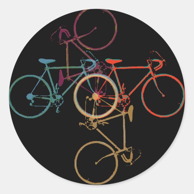 Fahrrad - Fahrradmuster Runder Aufkleber (Vorderseite)