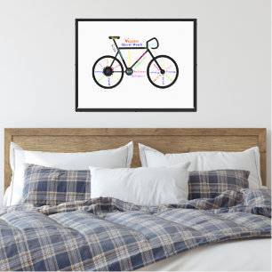 Fahrrad, Fahrradsport, Motivierend Worte und Strei Leinwanddruck