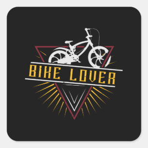 Fahrrad - Fahrradweg Quadratischer Aufkleber