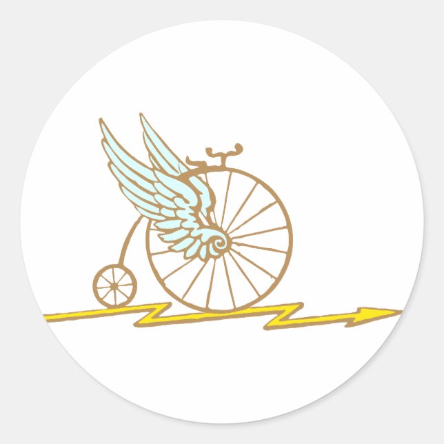 Fahrrad Flügel bicycle wings Runder Aufkleber (Vorderseite)
