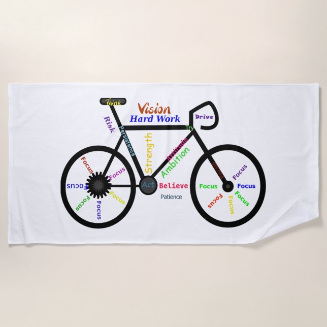 Fahrrad für Ihn Sport, Fahrrad, Motivierend Worte Strandtuch (Vorderseite)