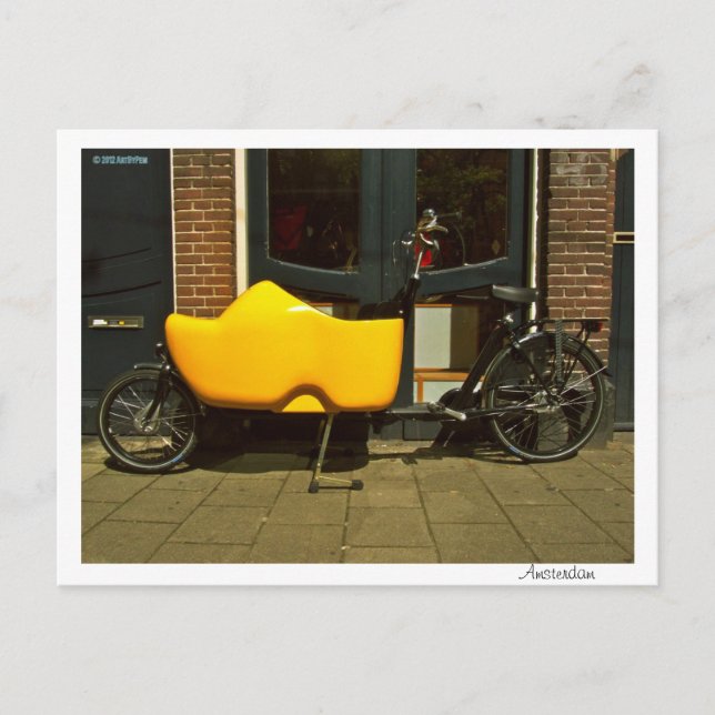 Fahrrad für Schuhe gebaut - Postkarte (Vorderseite)