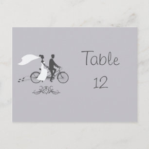 Fahrrad für zwei Hochzeitkarten Tischnummer