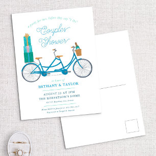Fahrrad für zwei Paare Dusche Einladung Postkarte