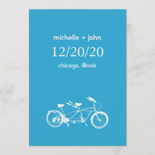 Fahrrad für zwei Save the Date gebaut (blau)