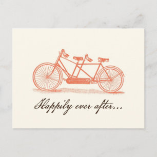 Fahrrad für zwei Save the Date Postkarten gebaut