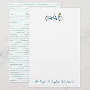 Fahrrad für zwei Wasserfarben Tandem Fahrrad & Nam Briefpapier