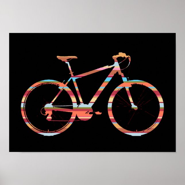 Fahrrad gestreift poster (Vorne)