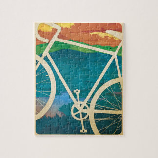Fahrrad-Grafik - PUZZLESPIEL mit Zinn - Fahrrad NY