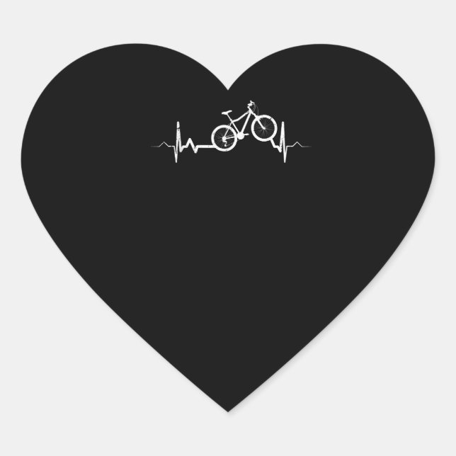 Fahrrad-Heartbeat-Rad Mountainbike Herz-Aufkleber (Vorderseite)