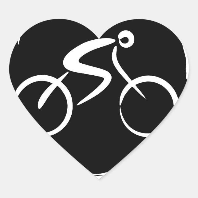 Fahrrad Herz-Aufkleber (Vorderseite)