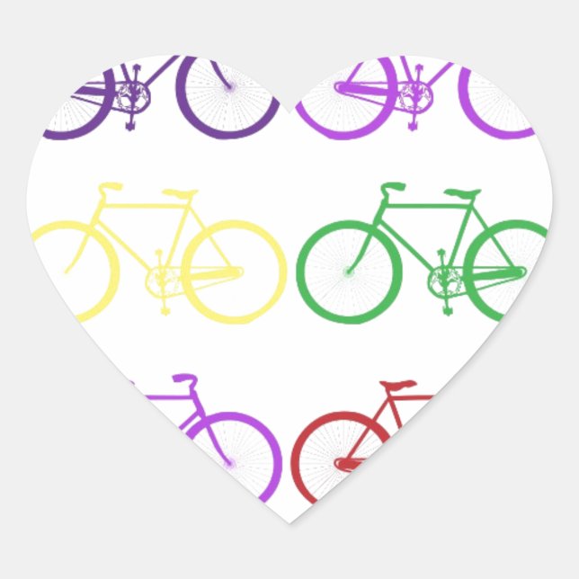 Fahrrad Herz-Aufkleber (Vorderseite)