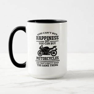 Fahrrad Humor Zitat Glück ist Motorrad Tasse