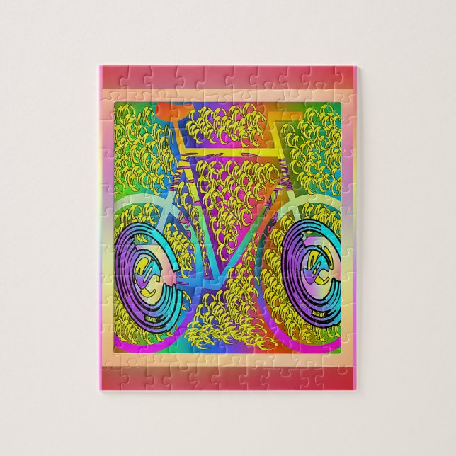 Fahrrad im Farb-Puzzle (Vertikal)