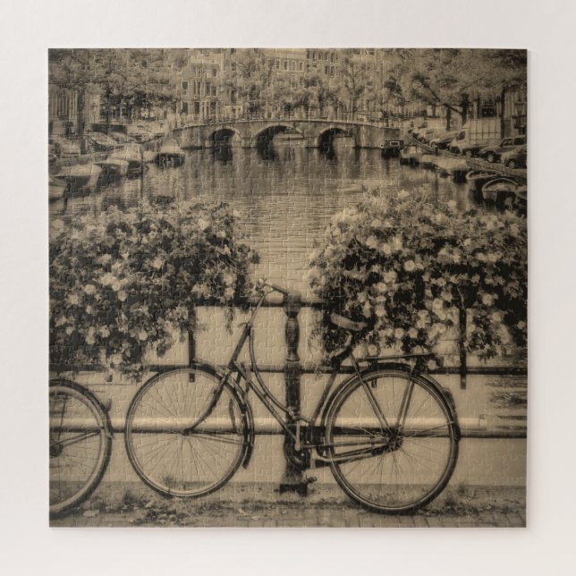 Fahrrad in Amsterdam - Sepia - 20x20 - 676 pc (Vertikal)