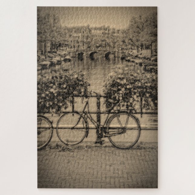 Fahrrad in Amsterdam - Sepia - 20x30 - 1014 pc (Vertikal)