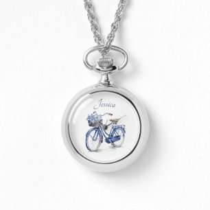 Fahrrad in Delft Blue individuell anpassbar Armbanduhr