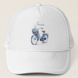 Fahrrad in Delft Blue individuell anpassbar Truckerkappe