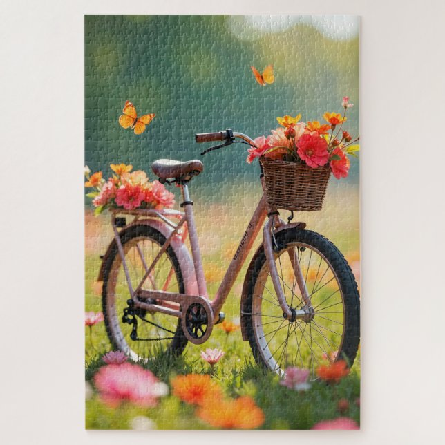 Fahrrad in Wildblumen (Vertikal)
