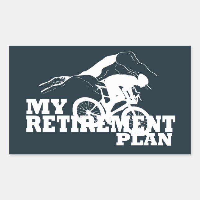 Fahrrad ist mein Rentenplan Rechteckiger Aufkleber (Vorderseite)
