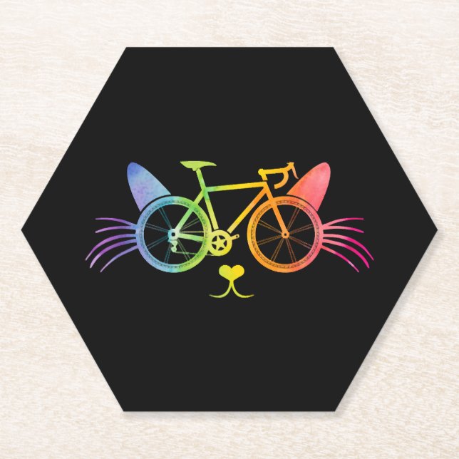 Fahrrad Katze Lgbt Untersetzer (Vorderseite)