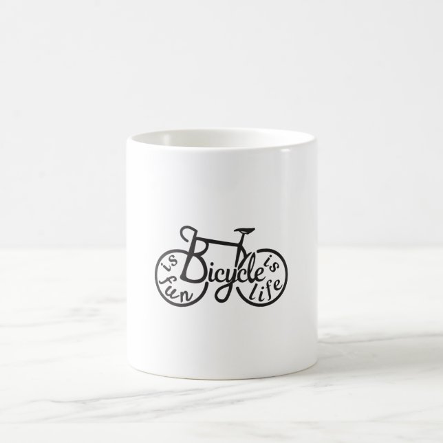 Fahrrad macht Spaß, Fahrrad ist Leben Kaffeetasse (Mittel)