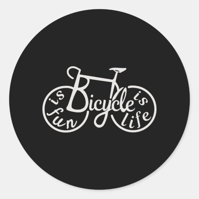 Fahrrad macht Spaß, Fahrrad ist Leben Runder Aufkleber (Vorderseite)